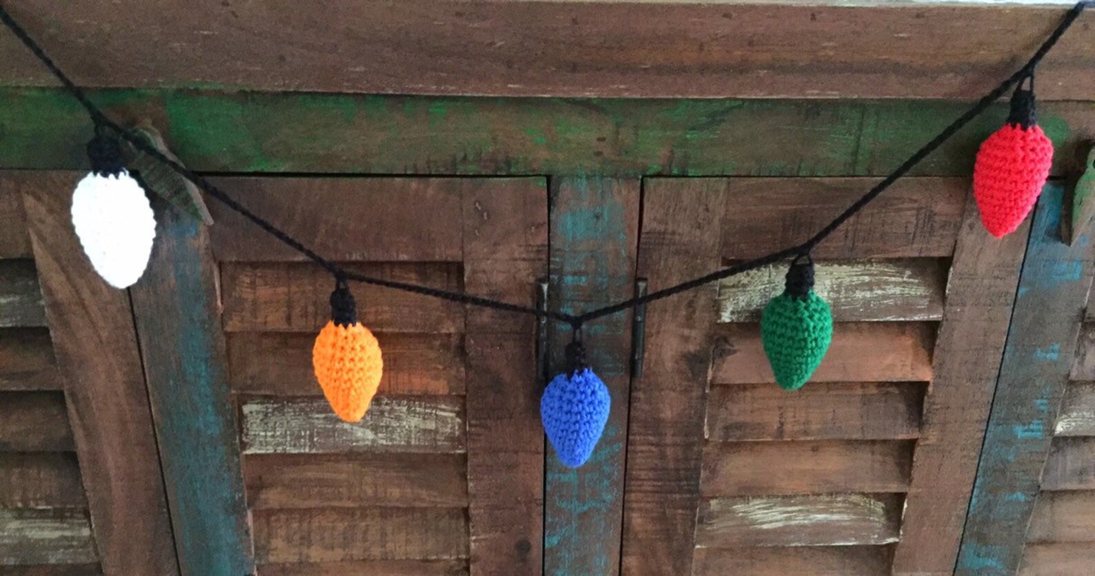 Crochet Christmas Light Bulb Garland String of Lights Etsy