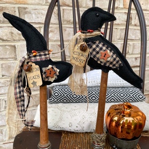 Primitive Witch Hat Decor, Witch Hat Shelf Sitter, Halloween Tiered ...