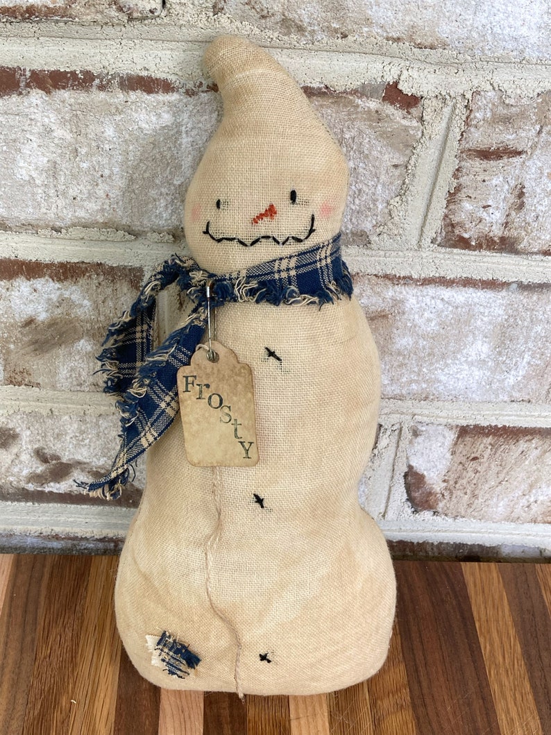 Primitive Snowman Doll, Grungy Snowman, Snowman Decorations, Winter ...