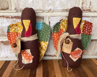 Primitive Turkey Dolls, Thanksgiving Turkey, Thanksgiving Decor, Tiered Tray Decor Turkey,  Turkey Shelf Sitter,  Thanksgiving Hostess Gift