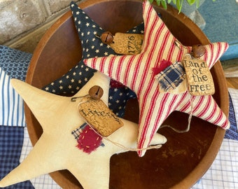 Patriotic Stars Set, Americana Stars, Star Bowl Fillers, Primitive Patriotic Decor, July 4th Tiered Tray Decor, Memorial Day Gift Idea, Star