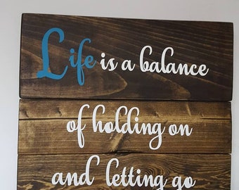 Life is a Balance - Reclaimed wood Sign - Wall Decor - Home Decor - Home & Living - Wall Hangings - Signs