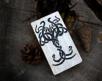 Handgemachte Yggdrasil Malerei: Wikinger Baum des Lebens Amulett
