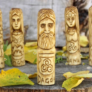 Small Wooden Statue of DAGDA. Celtic God. Wiccan, Wicca, Altar, Druid ...