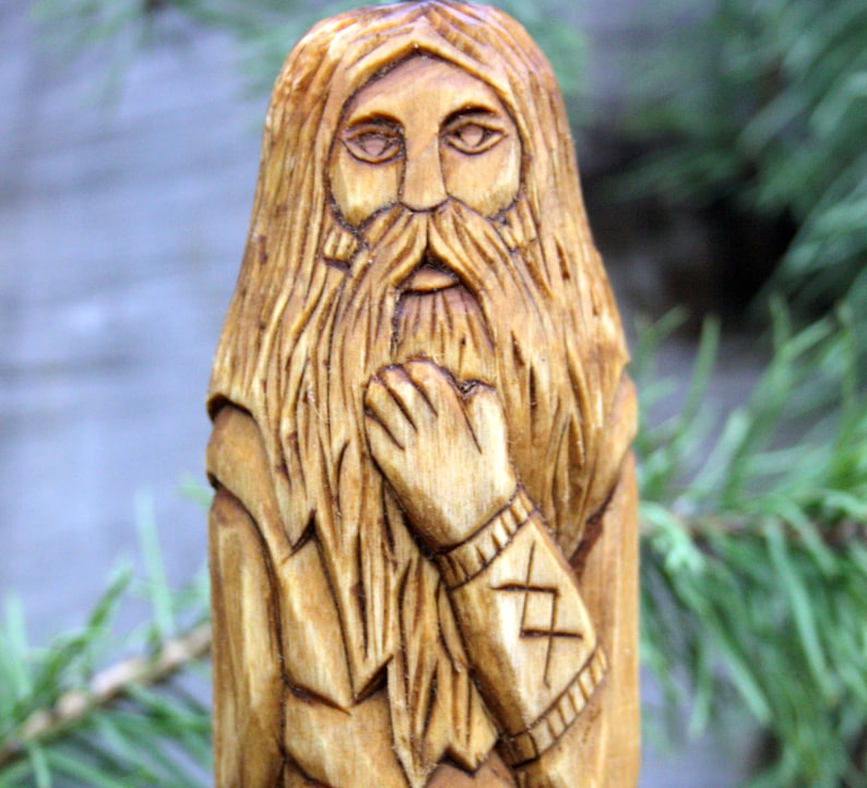 Norse God Freyr. Big hand crafted wooden Statue of Freyr. Etsy