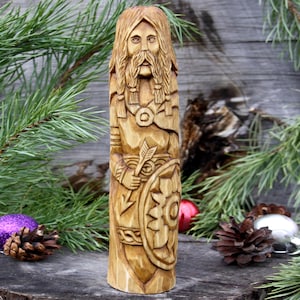 Norse God Balder. Big hand crafted wooden Statue of Balder. Viking&#39;s god. Hand crafted wooden Statue. Balder statue.