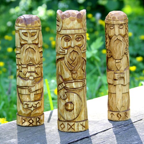 Norse Goddesses Air Iduna and Skadi. Wooden Goddesses . | Etsy