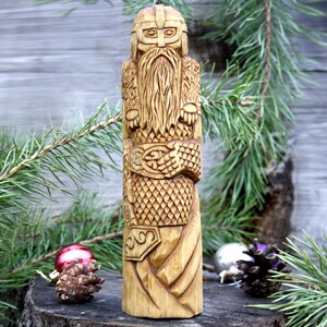 Big hand crafted wooden Statue of Thor. Norse God Thor. Viking's god. Hand crafted wooden Statue. Thor statue.