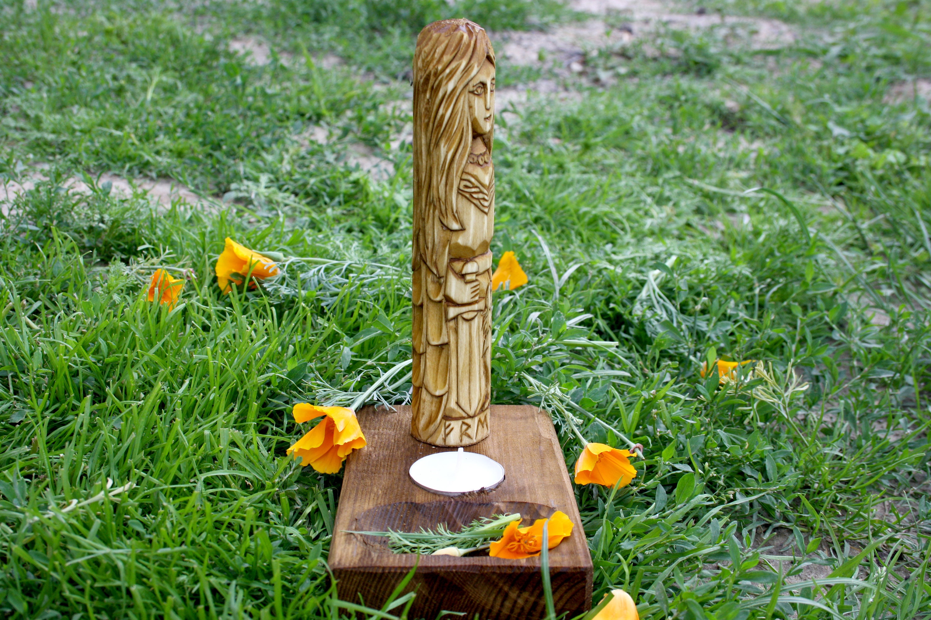 Freya With Wooden Small Altar. Norse Goddess Freya. Etsy