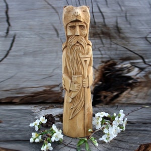 Lindenholz slawischer Gott Veles Statue: Wikinger Talisman