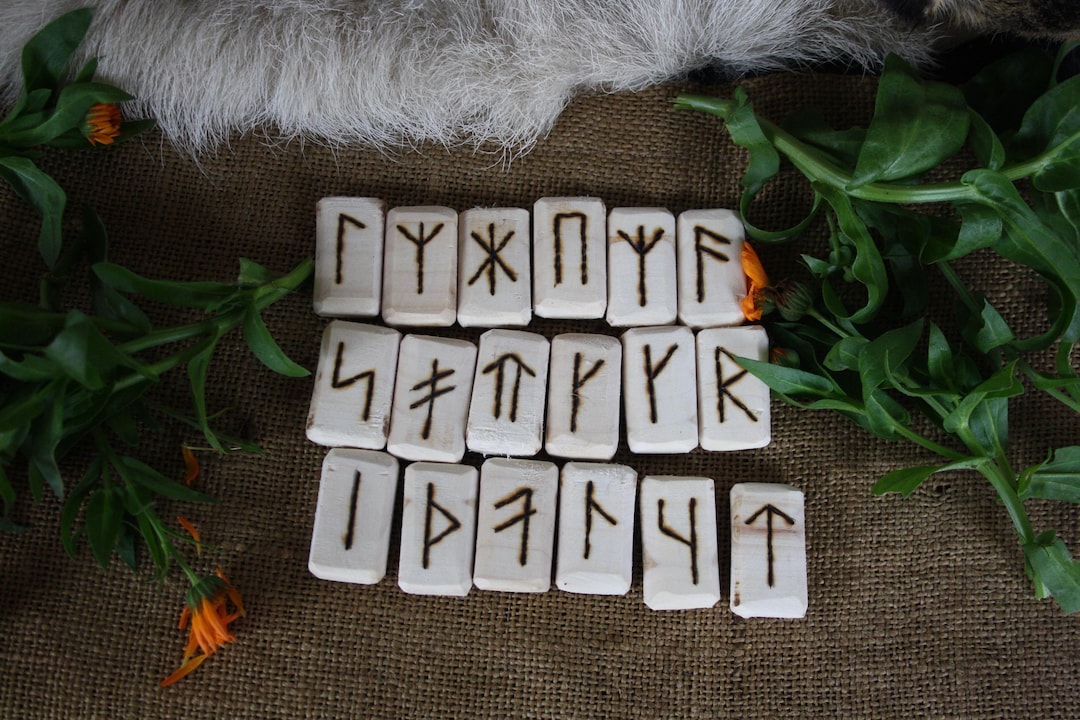 Wooden Handmade Runic Set 18 Pcs, Slavic Wooden Runes Set - Etsy