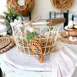 Easter Basket Name Tags, Wooden Carrot Name Tags, Wooden Name Labels, Wooden Gift Labels, Easter Gifts, Easter Name Gift Tags