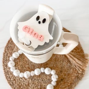 40 oz tumbler cup name plate, Halloween cup tags, ghost tumbler plates, tumbler accessories, name tags, ghost topper, tumbler tags