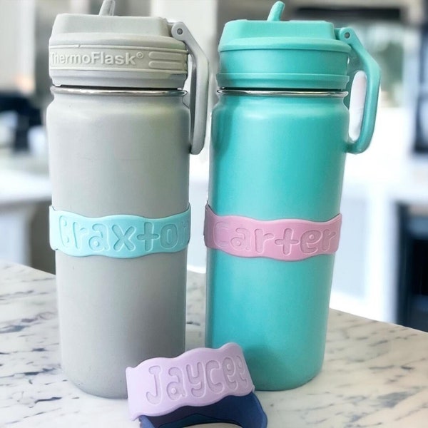 Personalized water bottle bands, bottle bands, personalized drink bands, silicone bottle band, school bottle bands