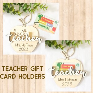 Teacher Gift Card Holder, Teacher Appreciation Gift, Teacher Gift, Teacher Name Gift, Gift Card Holder, End of School Year Gift, Teacher
