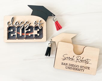Personalized Graduation Gift Card Holder, Graduation Gift Money Holder, Customized Graduation Gift, 2023 Grad Gift, Graduation Gift Box