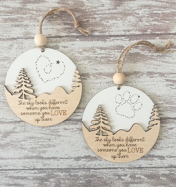 Memorial Ornament, The Sky Looks Different When You Have Someone You Love Up There. Memorial Gift, Christmas Ornament