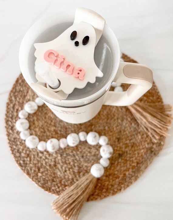 40 oz tumbler cup name plate, Halloween cup tags, ghost tumbler plates, tumbler accessories, name tags, ghost topper, tumbler tags