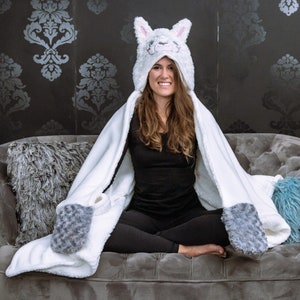 Thnapple Alpaca Llama Wearable Hooded Blanket FREE SHIPPING