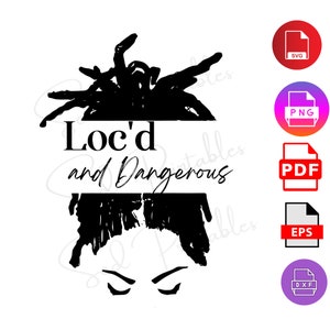 Black Women Locs, African American Lady, Locks of Love, Silhouette SVG Brown Skinned Pink Girl
