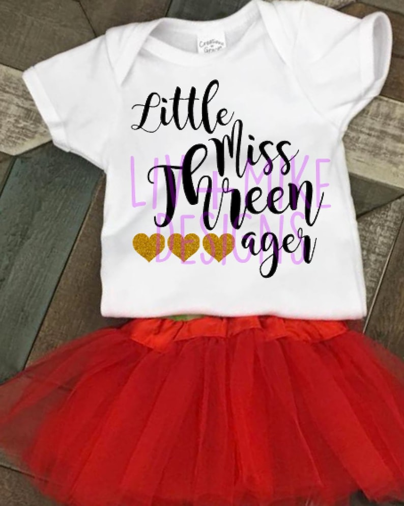 Little Miss Threenager SVG 3rd birthday SVG Third Birthday | Etsy