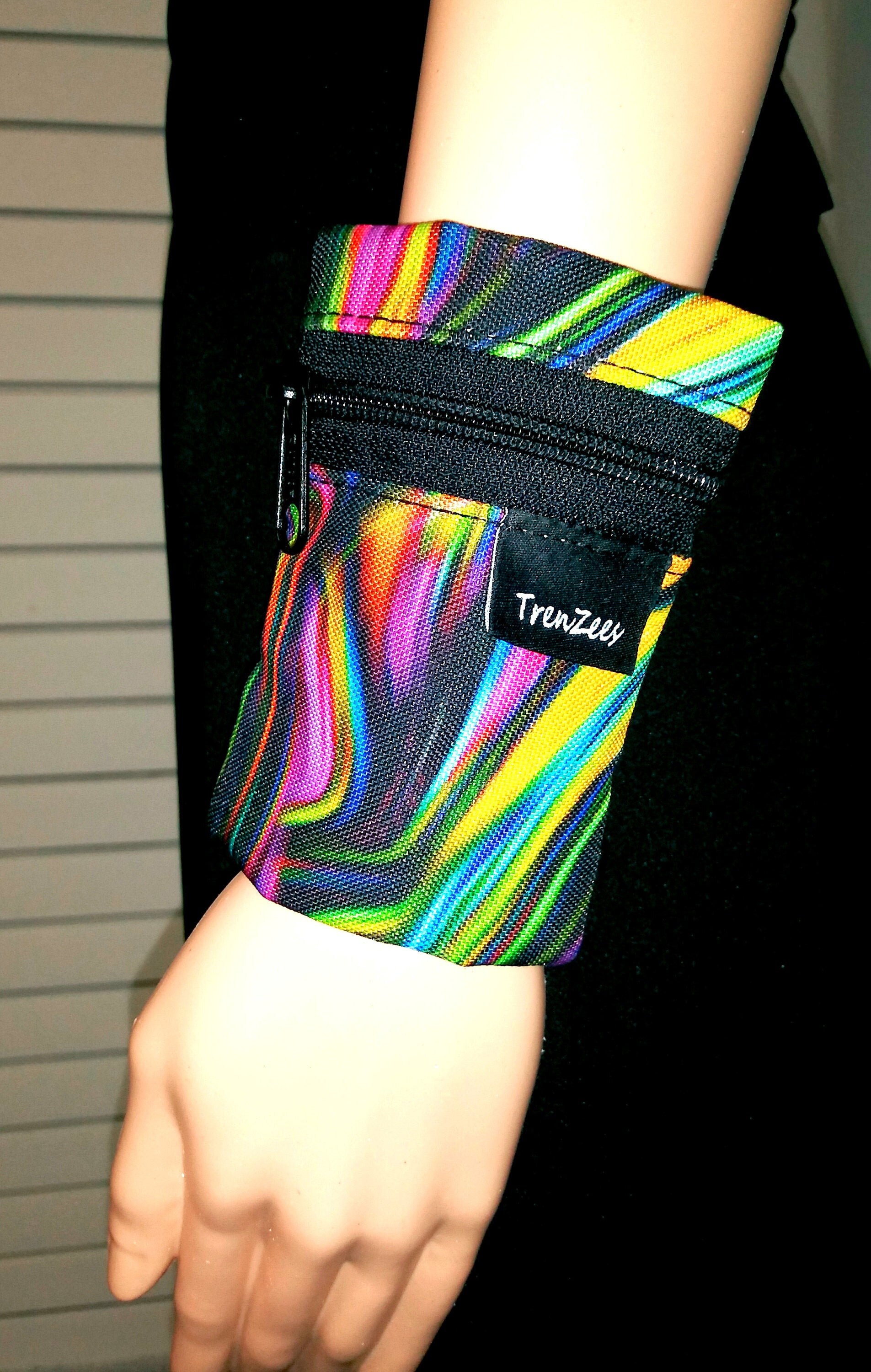 Travel Wallet Wrist Wallet Arm Wallet Black and Pink Etsy