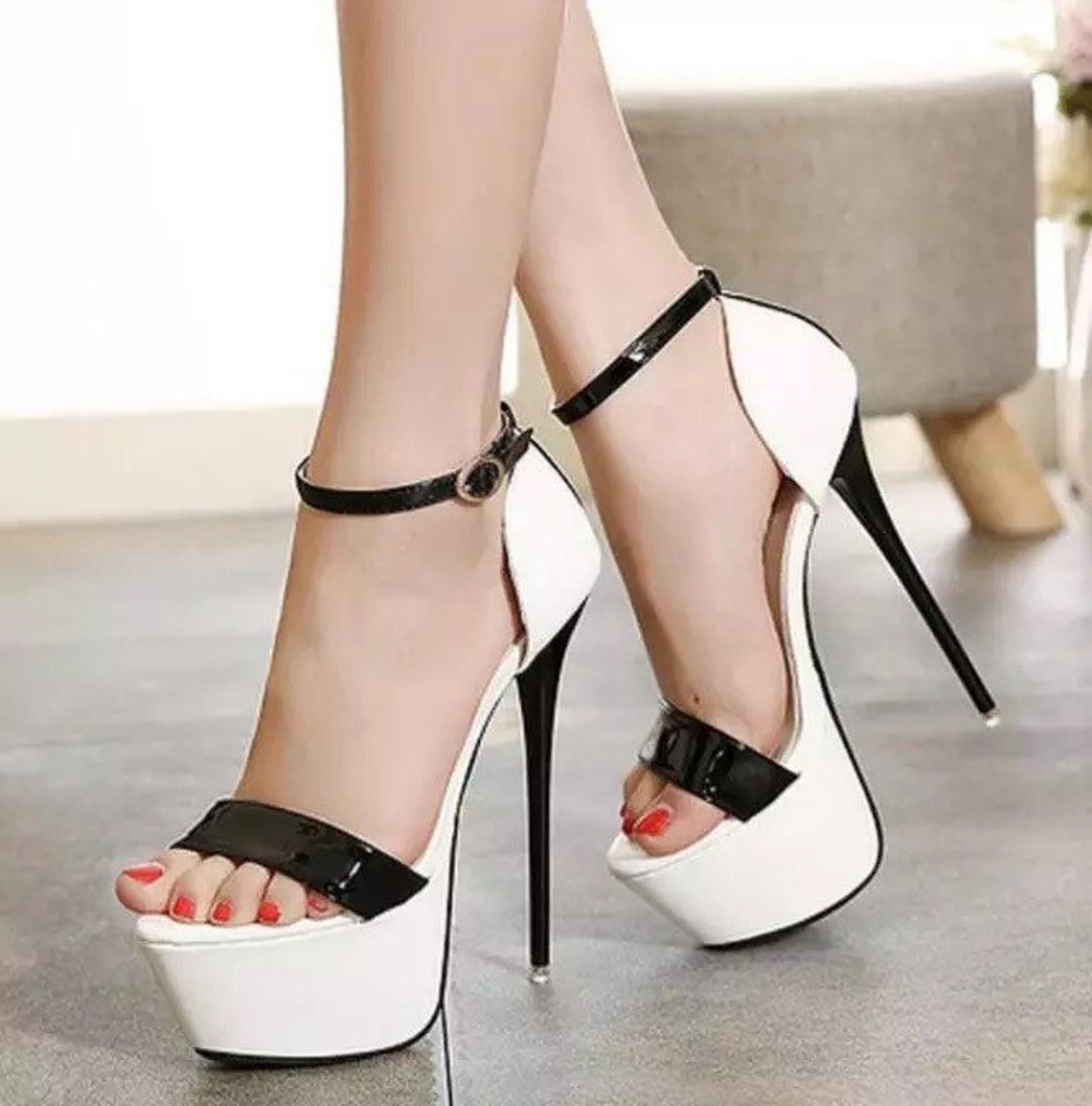 High Heels Elegant Ankle Shoes High Heels 16cm Heels - Etsy