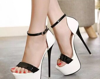 Elegante enkelschoenen Hoge Hakken 16cm hakken Pumps - Etsy Nederland