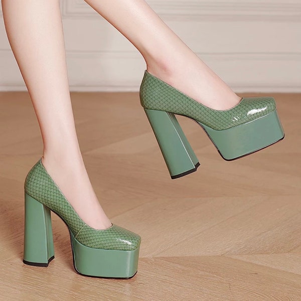 platform green shoes