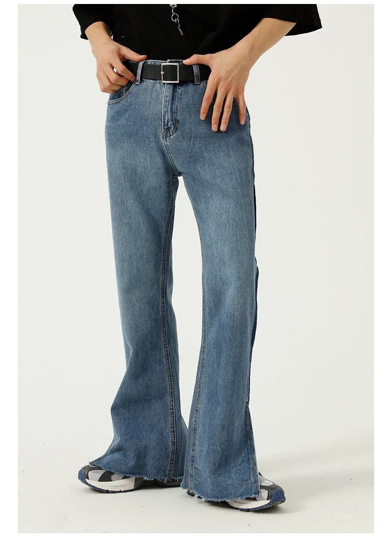 70s Vintage Flare Jeans Men Bootcut Jeans Etsy 