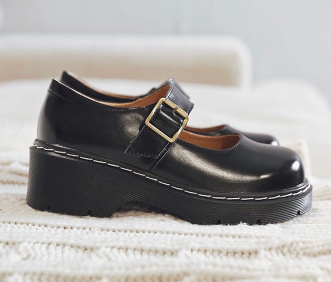 Japanese Mary Jane Vintage Platform Shoes Etsy