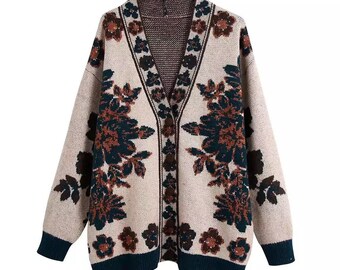 yazella leopard jacquard cardigan