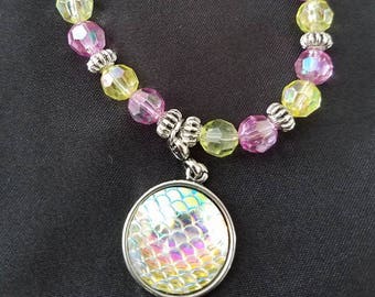 White/Pink/Yellow Mermaid Bracelet