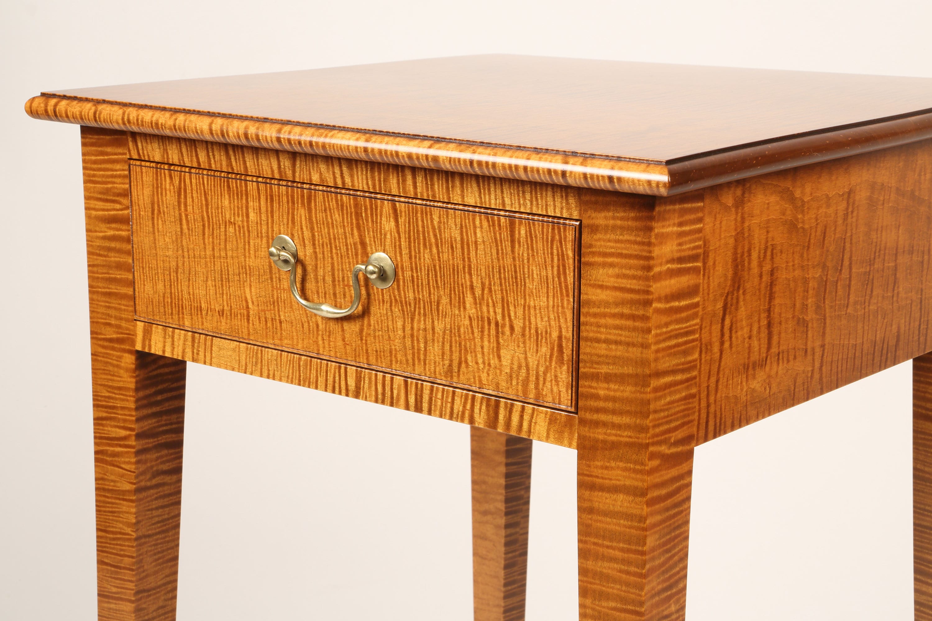 Made to Order Tiger Maple Nightstand Pair/ End Table Pair / Mortise and Tenon Construction With