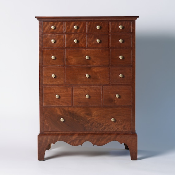Apothecary Chest In Curly Walnut Jewelry Box Valuables Etsy