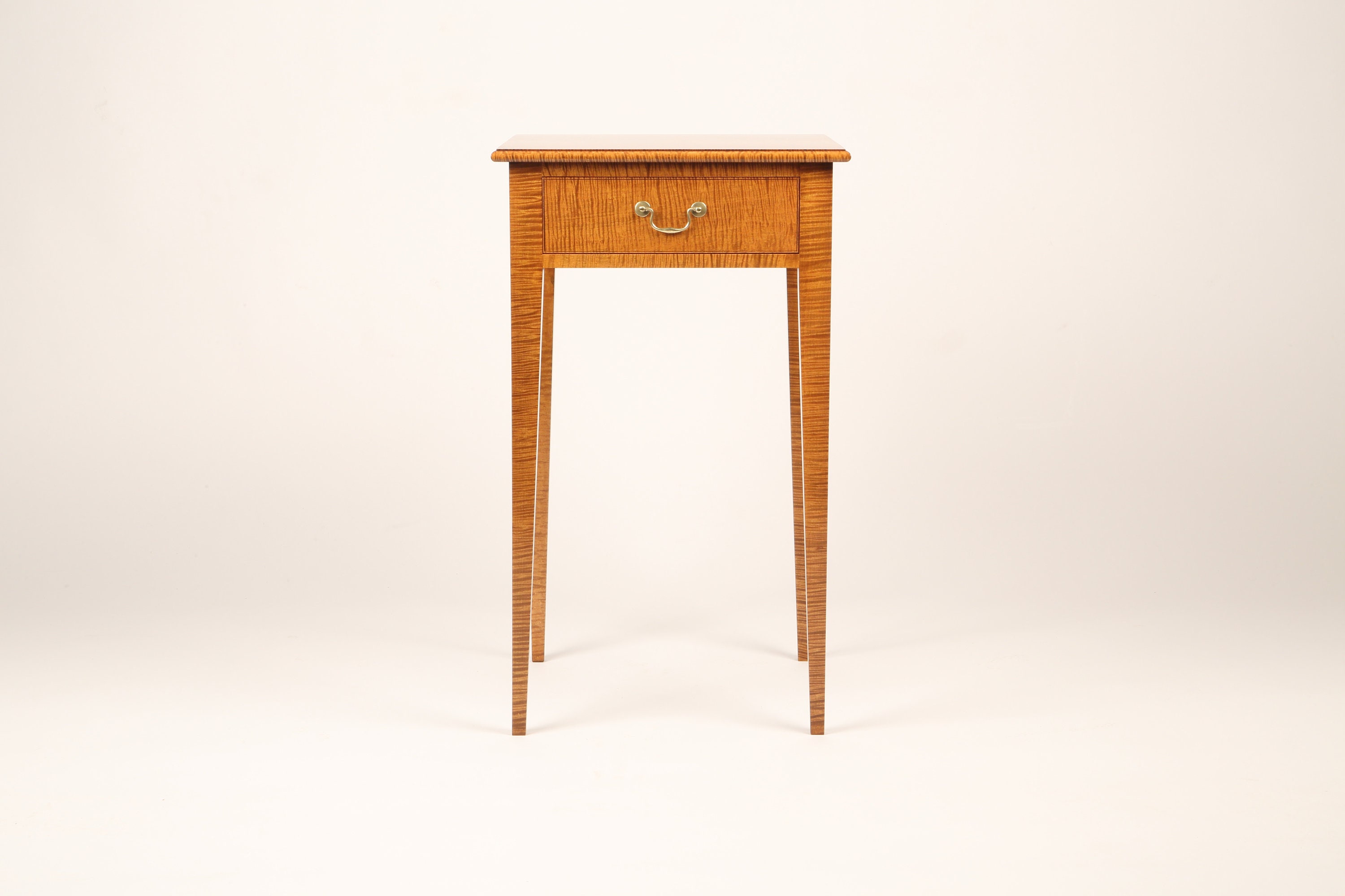 Made to Order Tiger Maple Nightstand Pair/ End Table Pair / Mortise and Tenon Construction With