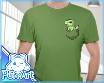 Dino in Pocket - Dinosaur Tshirt - Trex Shirt - Dinosaurs Tee - Dinosaur Fan Gift - Dino Baby Snapsuit - Gift for Dinosaur Fan - Dino Gift