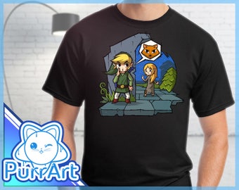 MEOW - Zelda T-Shirt Zelda Shirt The Legend of Zelda Wind Waker Shirt Link Tee Cat Meow Zelda Shirt