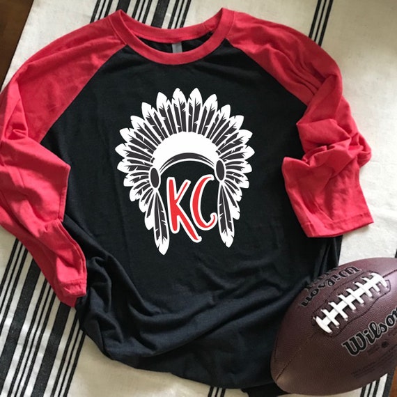 Kc Chiefs Headdress 3 4 Sleeve Etsy