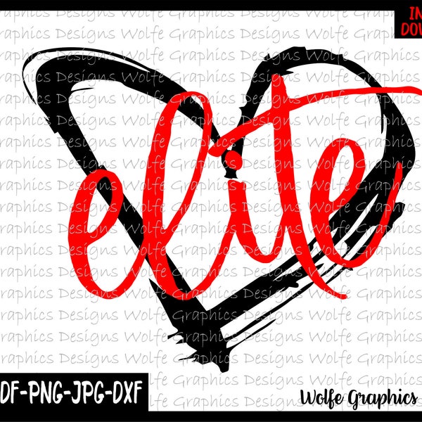 Elite Heart, INSTANT DOWNLOAD, svg, pdf, png, jpg, dxf