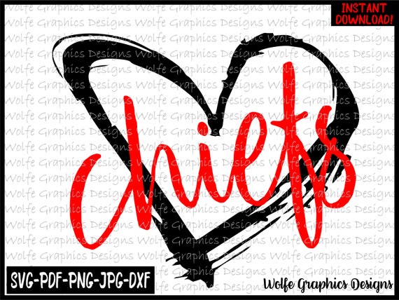 Download Chiefs Heart INSTANT DOWNLOAD svg pdf png jpg dxf | Etsy