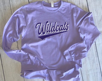 Wildcats on Lavender Long Sleeve