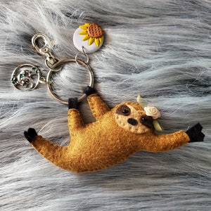 Felt Sloth Keyring 