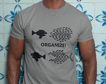 Union Fish Graphic T-Shirt: Labor Rights, Workers' Unity