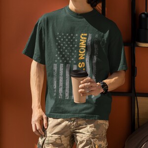 Union Strong T-Shirt with American Flag Graphic - Patriotic Apparel for Men and Women