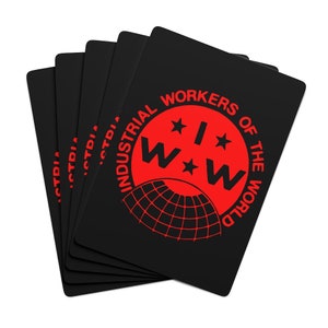 Jouez avec style avec le logo IWW : obtenez ce jeu de cartes de poker personnalisées avec le logo IWW