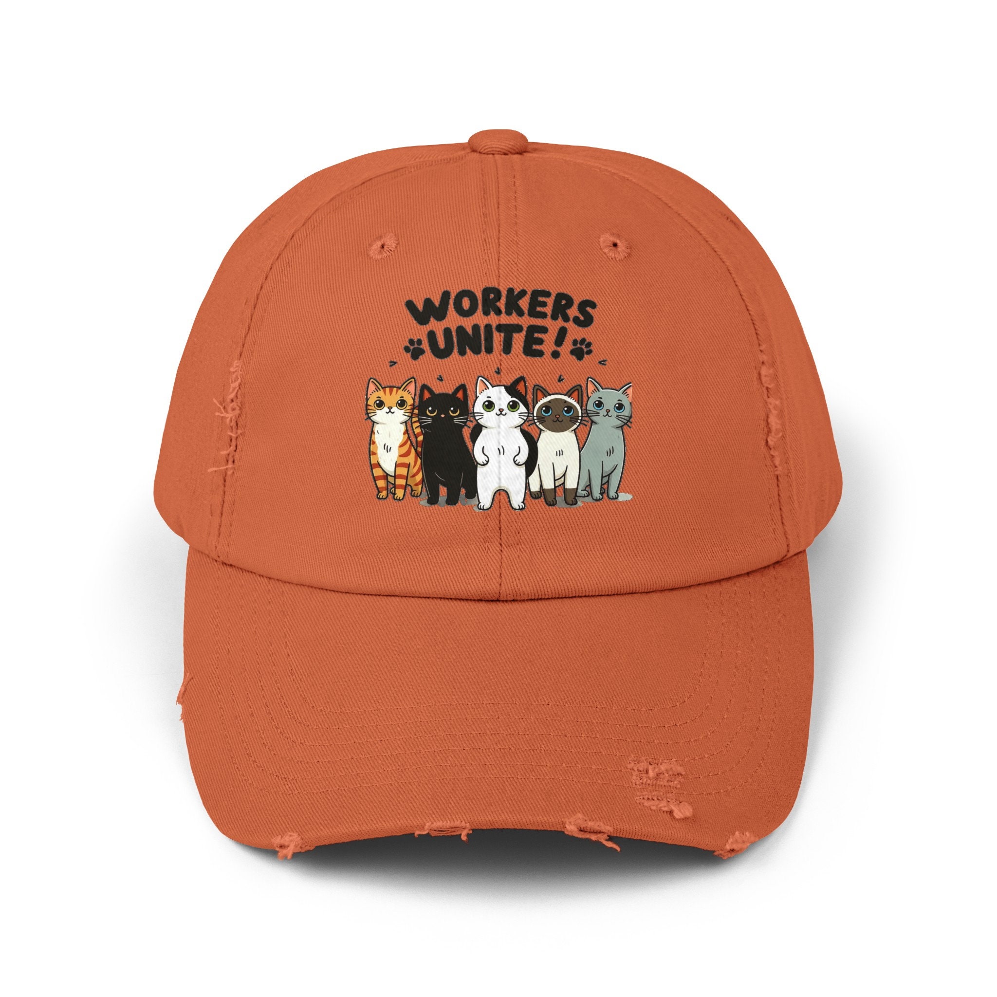 Workers Unite: A Symbol of Unity and Strength Unisex Distressed Cap