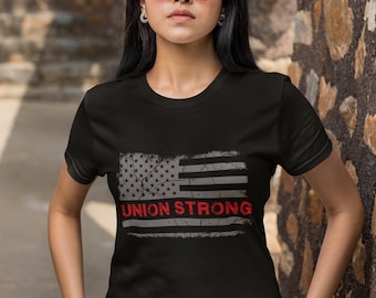 American Flag Union Strong T-Shirt - Patriotic Apparel for Men and Women