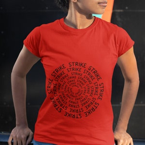 Strike in Style with our Circle Design &#39;Strike&#39; Shirt - Perfect for Activists and Statement Makers!