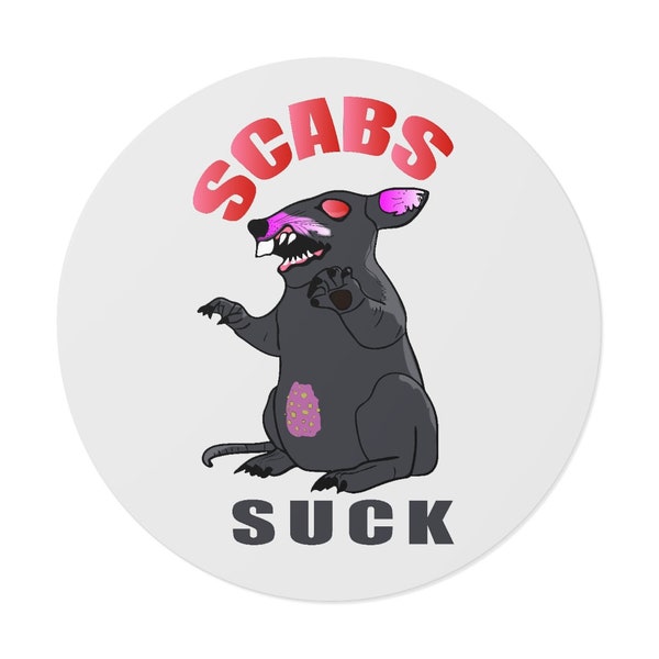 Scabby the Rat Anti-Scab Sticker - "Scabs Suck" - A Message of Solidarity with Workers' Rights